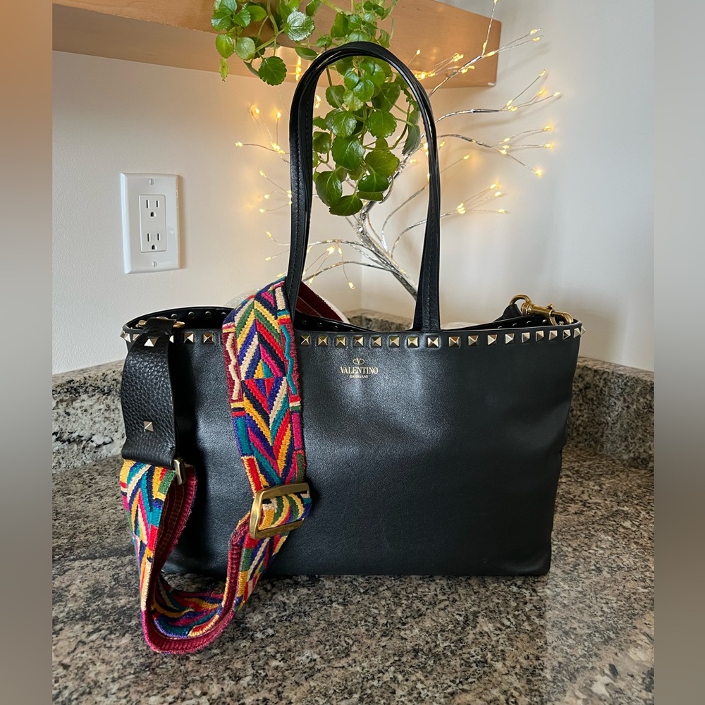 Valentino Garavani Rockstud Tote with Guitar Strap